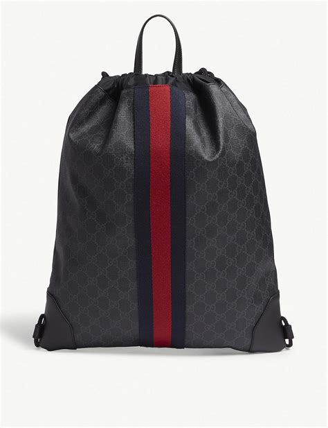 gucci leather drawstring backpack ebay|Gucci outlet backpack.